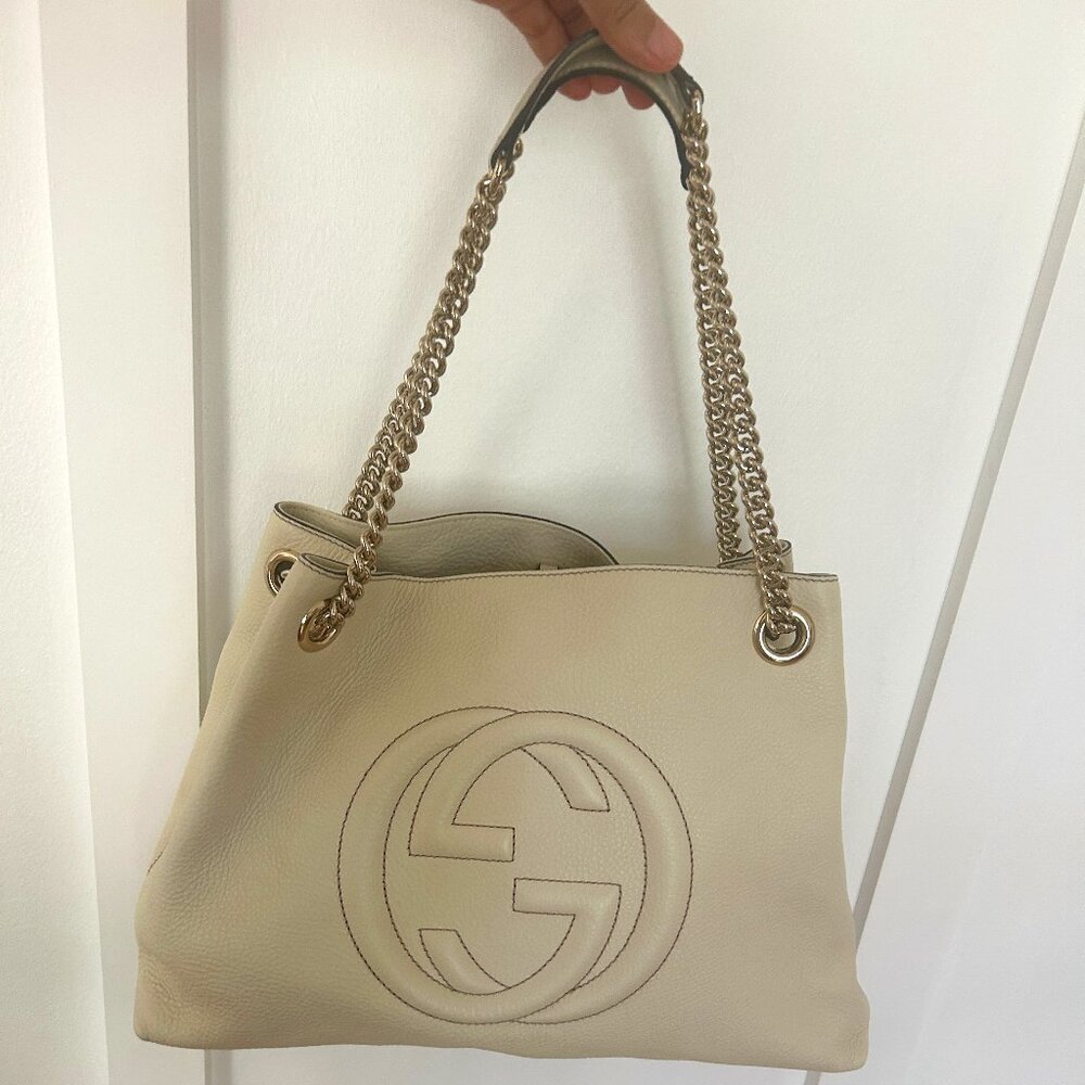 100% Authentic Gucci Soho Cellarius Medium Tote Handbag